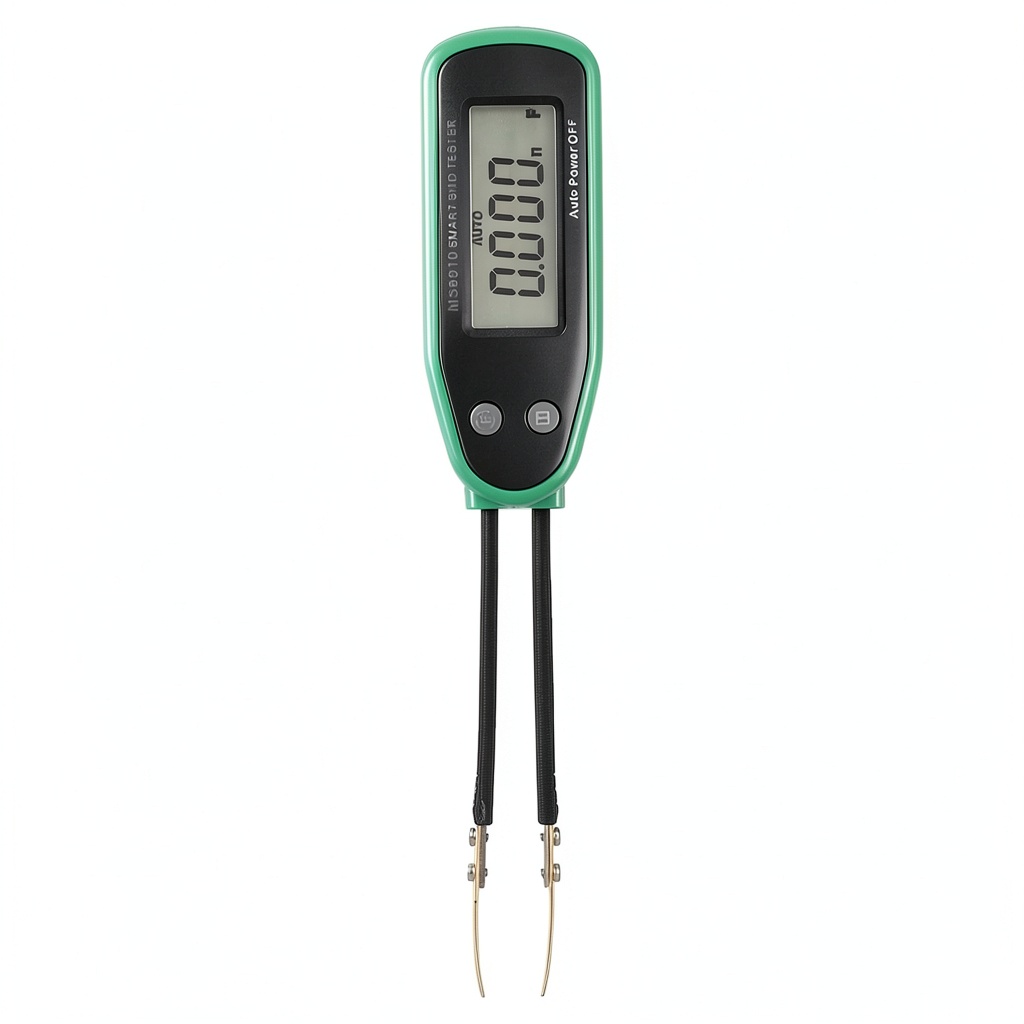 KIMISS MS8910 handheld capacitance tester on a workbench
