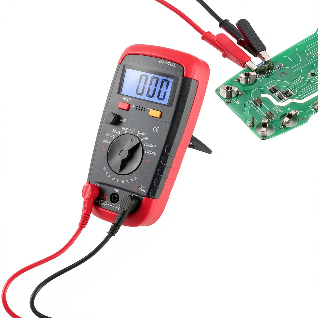 Watris Veiyi 6013L capacitance meter displaying measurement on LCD screen