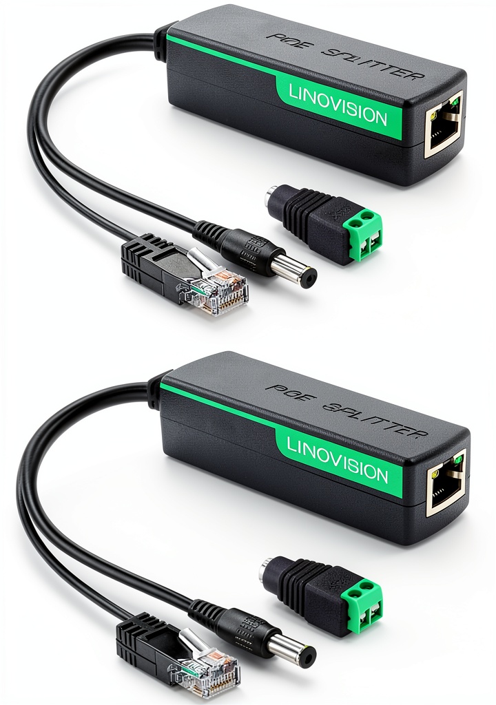LINOVISION PoE splitter installed in a surveillance rack