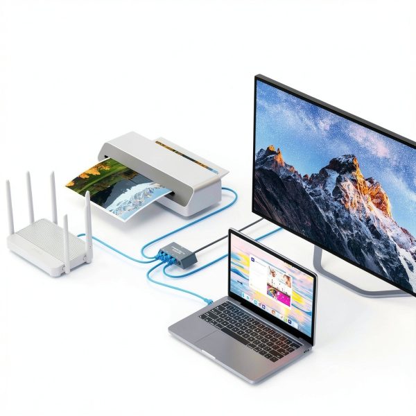 Powerline Network Adapter Hugener 4 Port Gigabit for Starlink-3