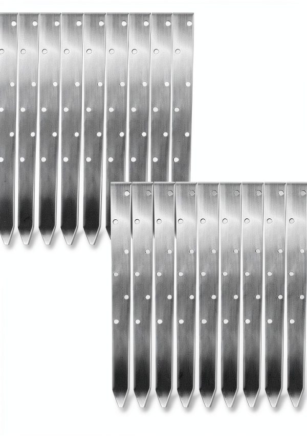 Flat Steel Stakes 1.6"W x 18"L Rust-Resistant 20-Pack BIGalleons-0