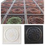 2 pcs Concrete molds for Walkways DIY Plastic Square Concrete Stamps Flagstone Casting Concrete Paver Molds Garden Paths Stone Patio Pavers for Garden (15.7 * 15.7 * 1.4 inches, B, 2)-0