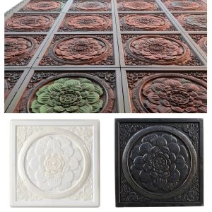 2 pcs Concrete molds for Walkways DIY Plastic Square Concrete Stamps Flagstone Casting Concrete Paver Molds Garden Paths Stone Patio Pavers for Garden (15.7 * 15.7 * 1.4 inches, B, 2)-0