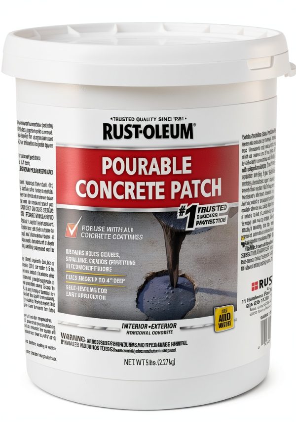 Rust Oleum Pourable Concrete Patch 5 lb - Fast-Dry, Deep-Hole Repair-0